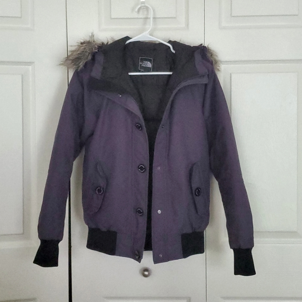 North Face Purple Winter Jacket Wind and Moisture proof